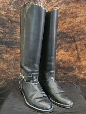 Classic Tall Black Leather Riding Boots By Nine West